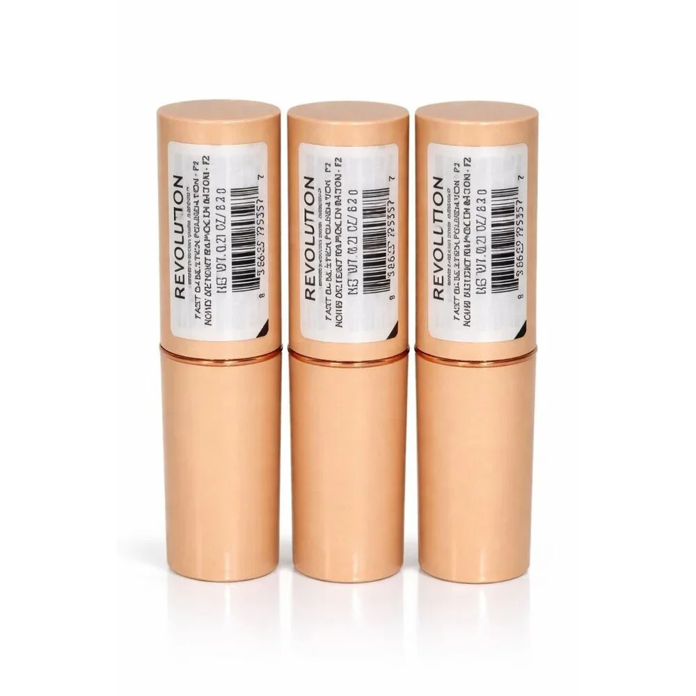Makeup Revolution Fast Base Stick Foundation F2 0.21oz / 6.2g – Lot of 3 – New